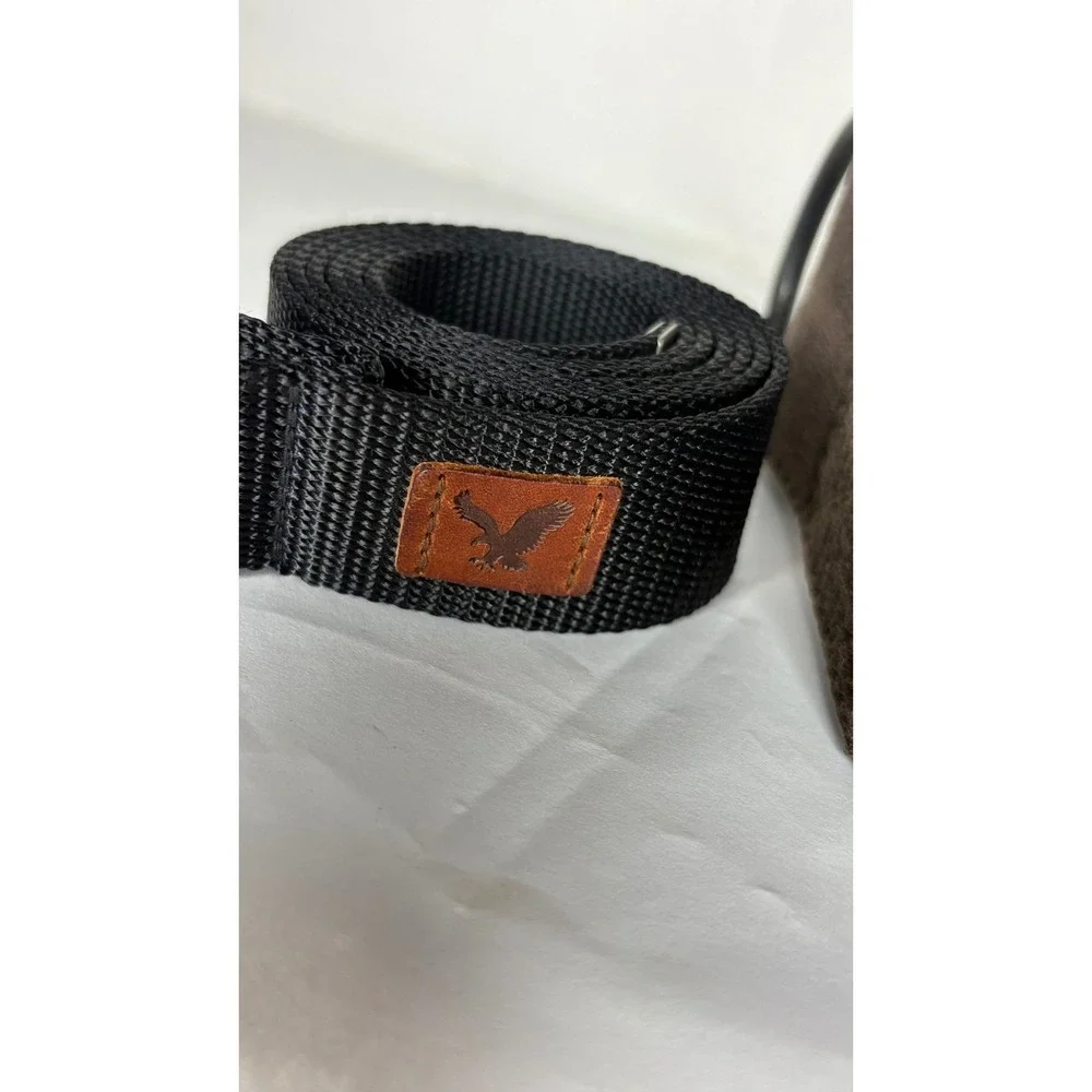 American Eagle Outfitters Mens D-Ring Web Belt Set Black Olive Green M/L M/M